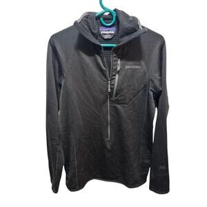 Patagonia Regulator R1 Tech Face 1/4 Zip Hoodie Hoody Black Men's Size Small